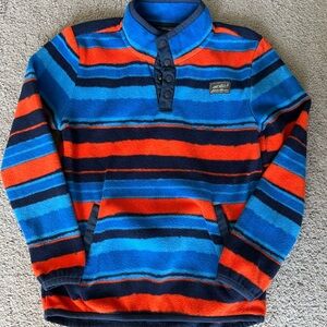 Eddie Bauer Striped Blue and Orange Kids Fleece